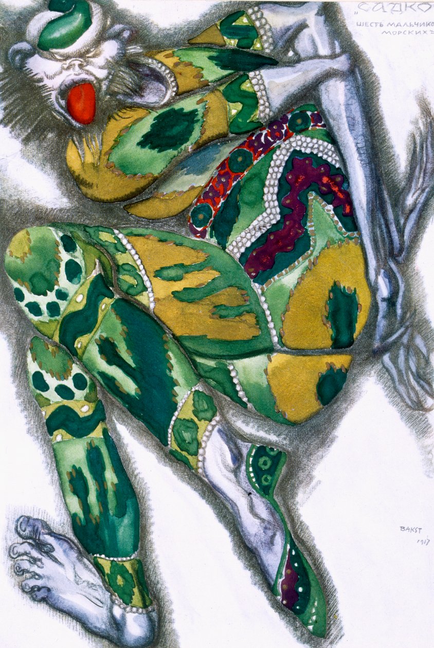 Jelmeztervezés Seefenfel számára, a Sadko-tól alkotó: Leon Bakst