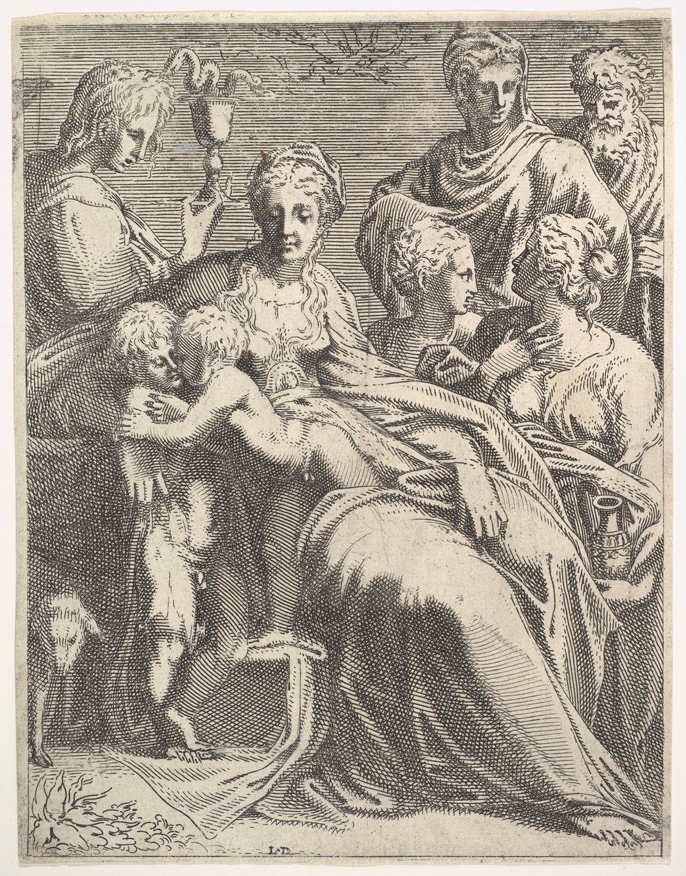 Szűz és gyermek a szentekkel, kb. 1550-56. alkotó: Leon Davent