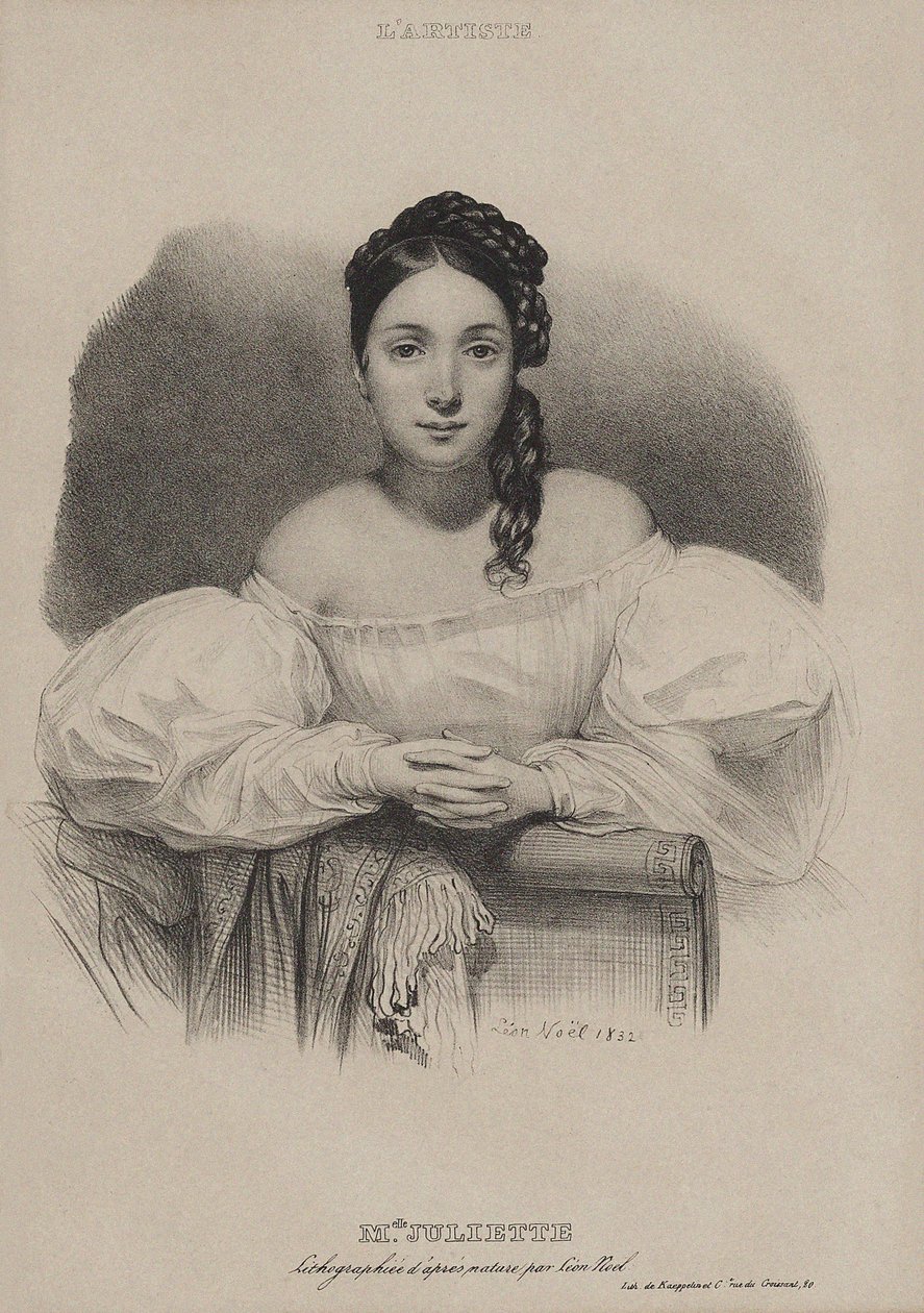 Juliette Drouet portréja 1806-1883, 1832. alkotó: Leon Noel