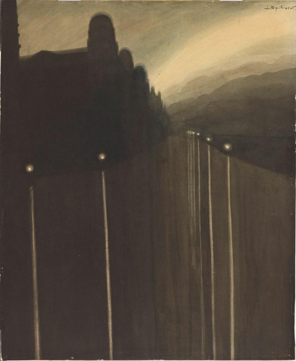 Dyke at Night, 1908. alkotó: Leon Spilliaert
