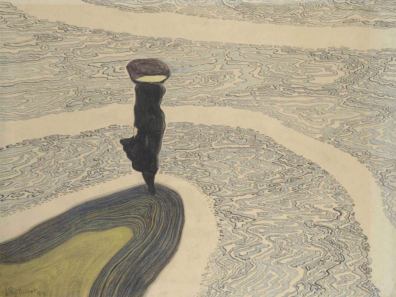 Nő a partvonalon, 1910. alkotó: Leon Spilliaert