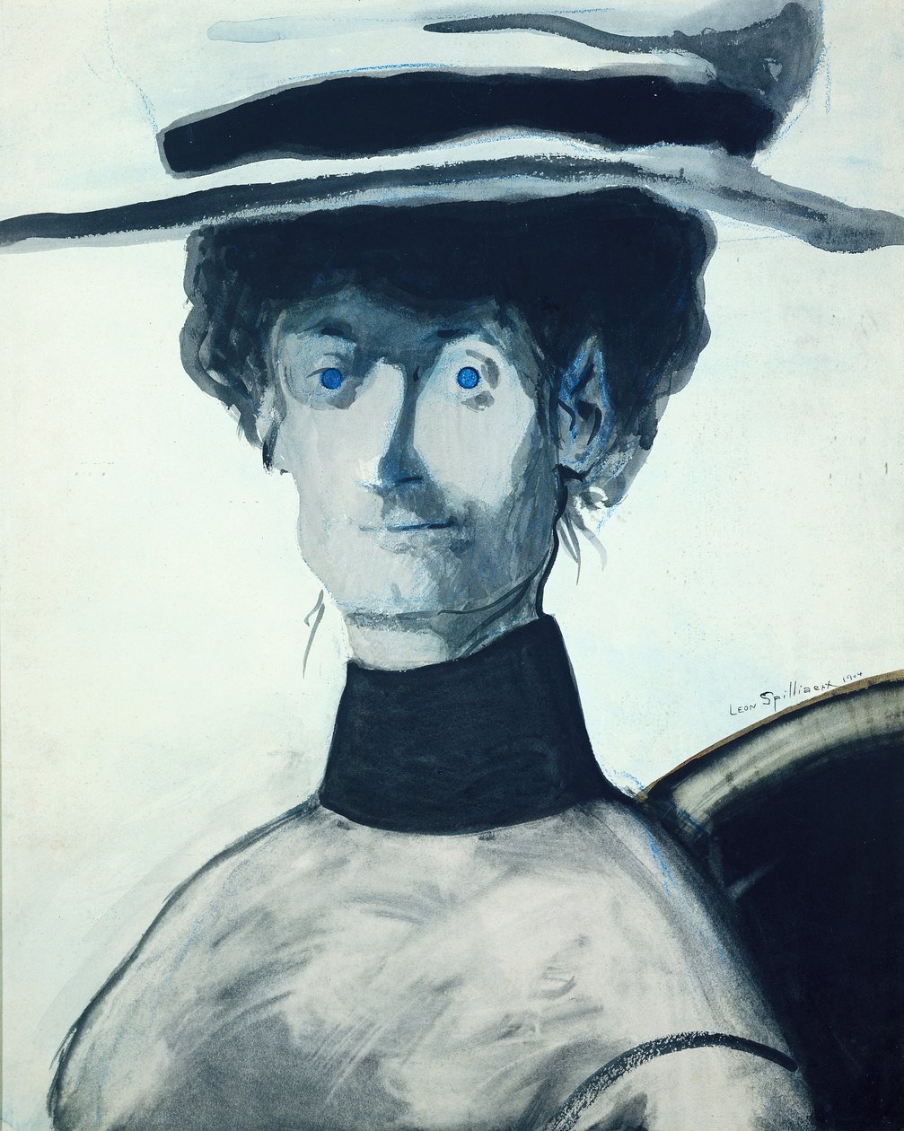 Nő egy rózsaszín kalapban alkotó: Leon Spilliaert