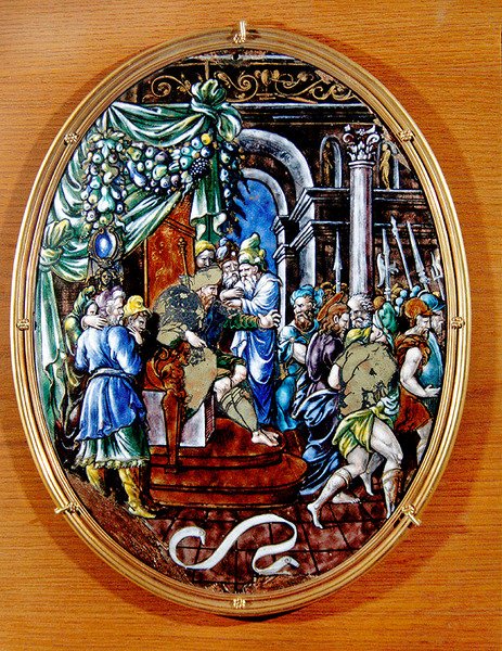Krisztus Heródes előtt, 1557 (festett zománc) alkotó: Leonard Limosin