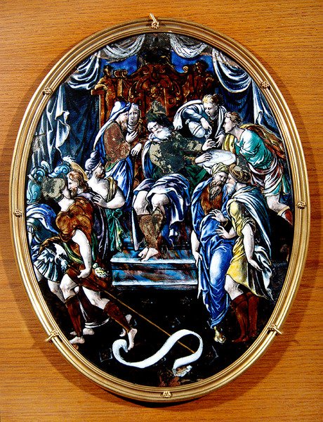 Krisztus Pilátus előtt, 1557 (festett zománc) alkotó: Leonard Limosin