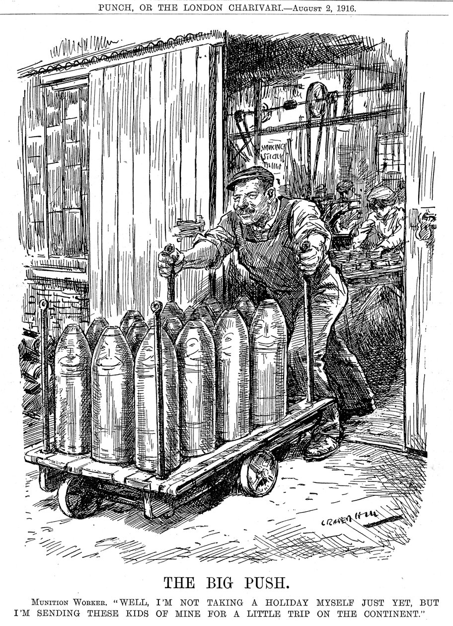 A nagy lökés, 1916 alkotó: Leonard Raven Hill