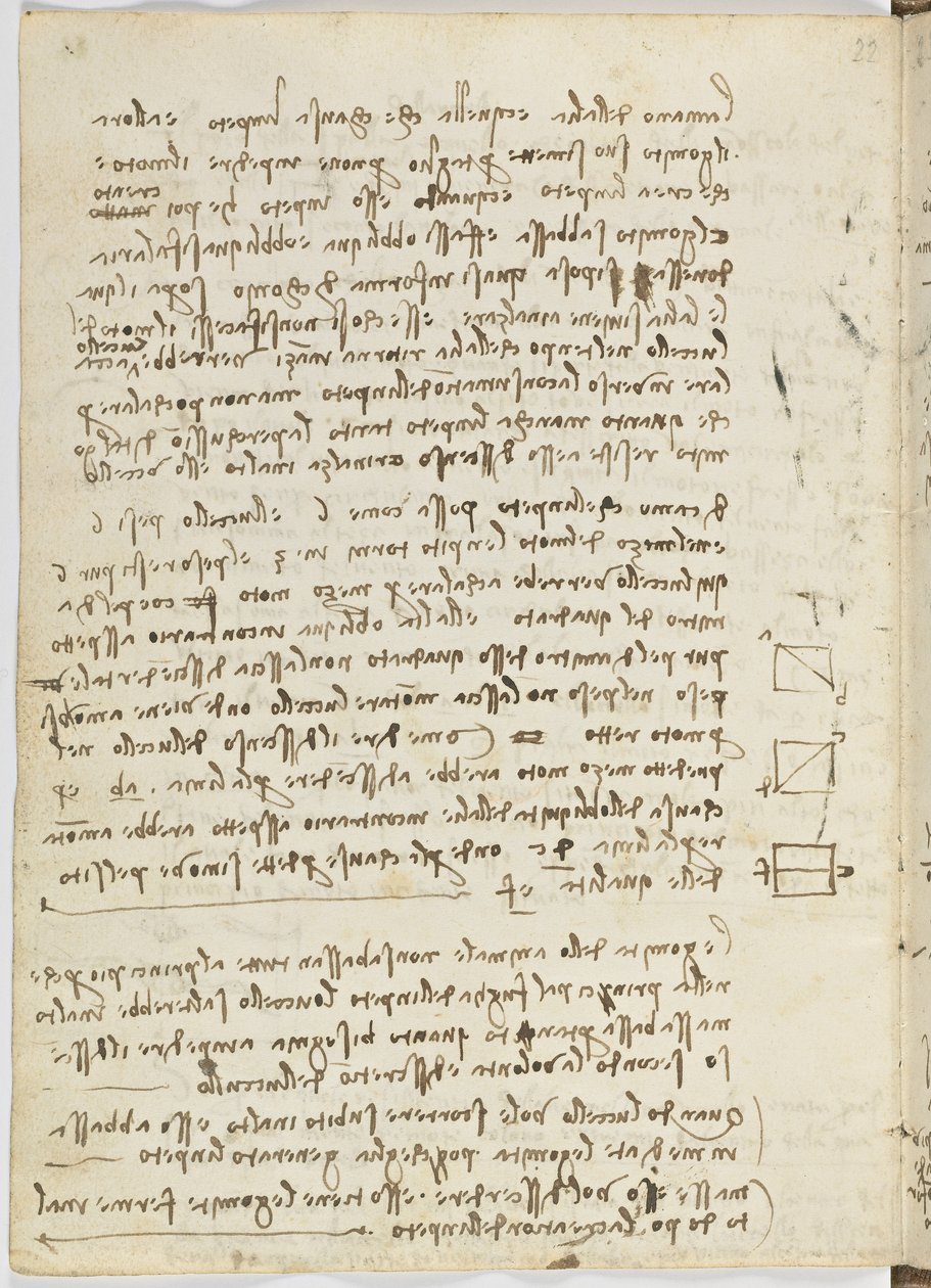 Birds Flight Code, c. 1505-06, papír kézirat, cc. 18, lap 14 verso alkotó: Leonardo da Vinci