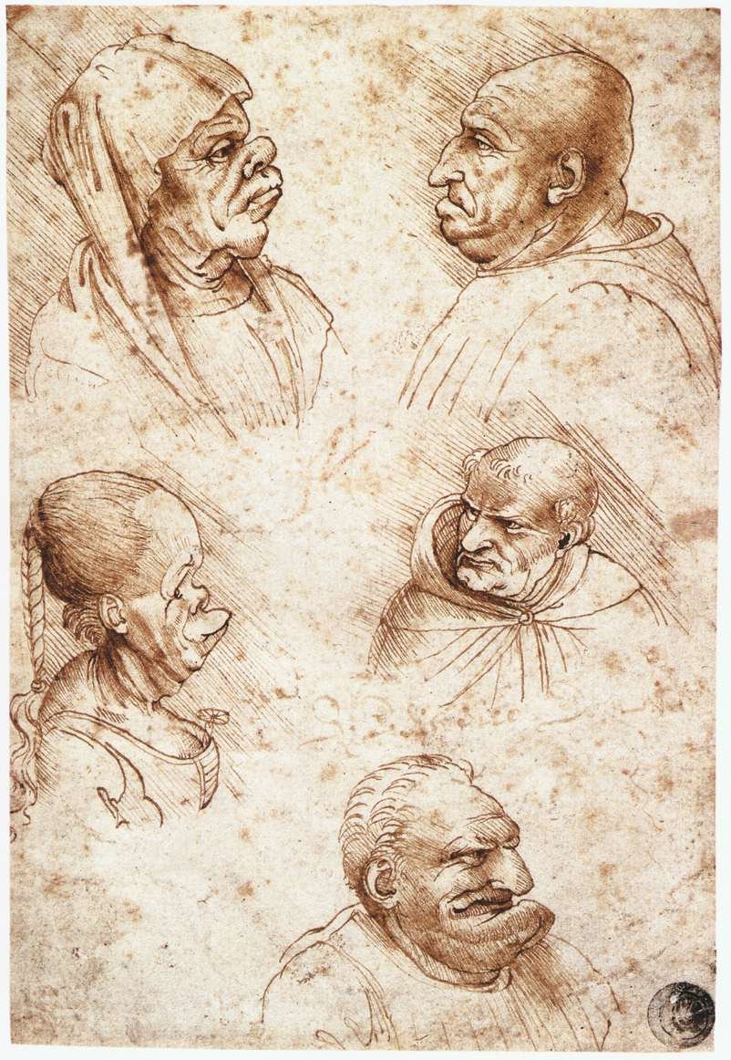 Öt karikatúrafej alkotó: Leonardo da Vinci