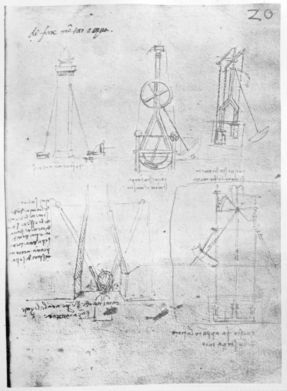 Fol. 20r Párizs B kéziratából, 1488-90 alkotó: Leonardo da Vinci