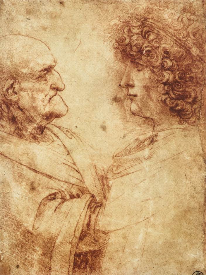 Egy öreg és egy ifjú feje alkotó: Leonardo da Vinci
