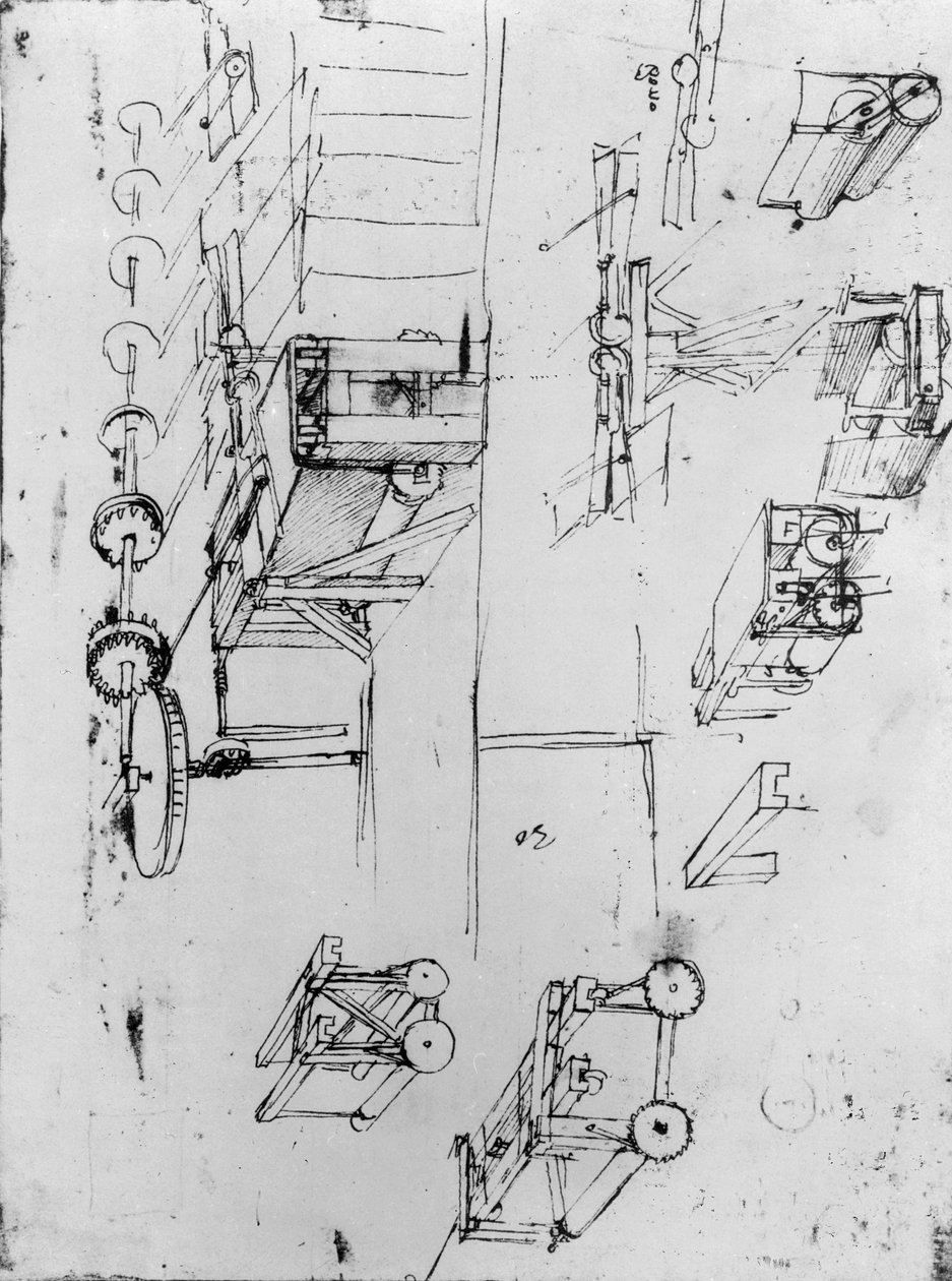 Géptervek, fol. 367r-b (toll és tinta papíron) alkotó: Leonardo da Vinci