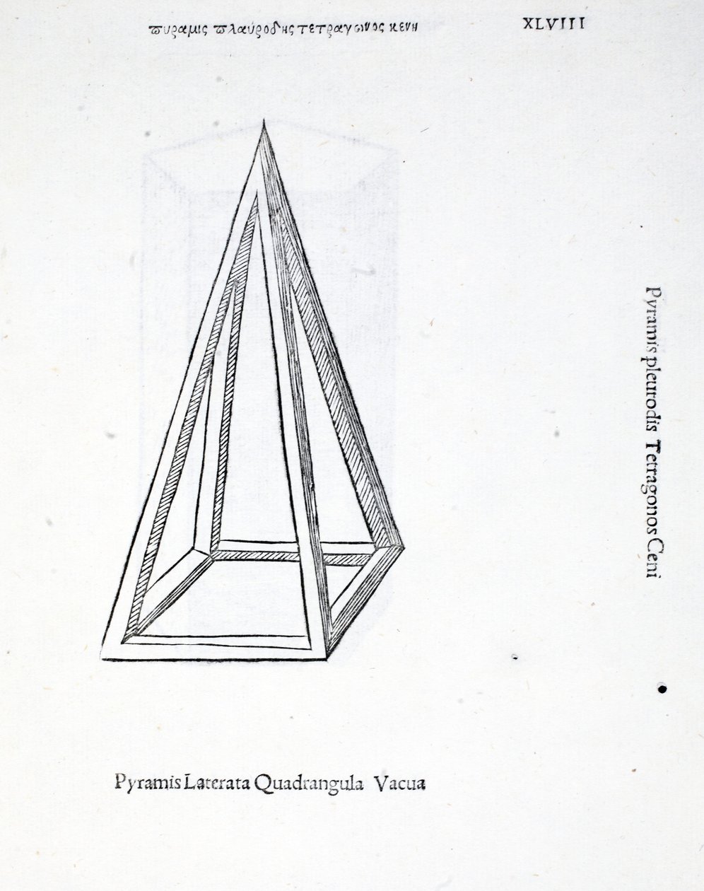 Üres négyzet alakú piramis, Luca Pacioli (1445-1517 körül) „Isteni arány” illusztrációja, eredetileg kocsma. Velence, 1509 alkotó: Leonardo da Vinci