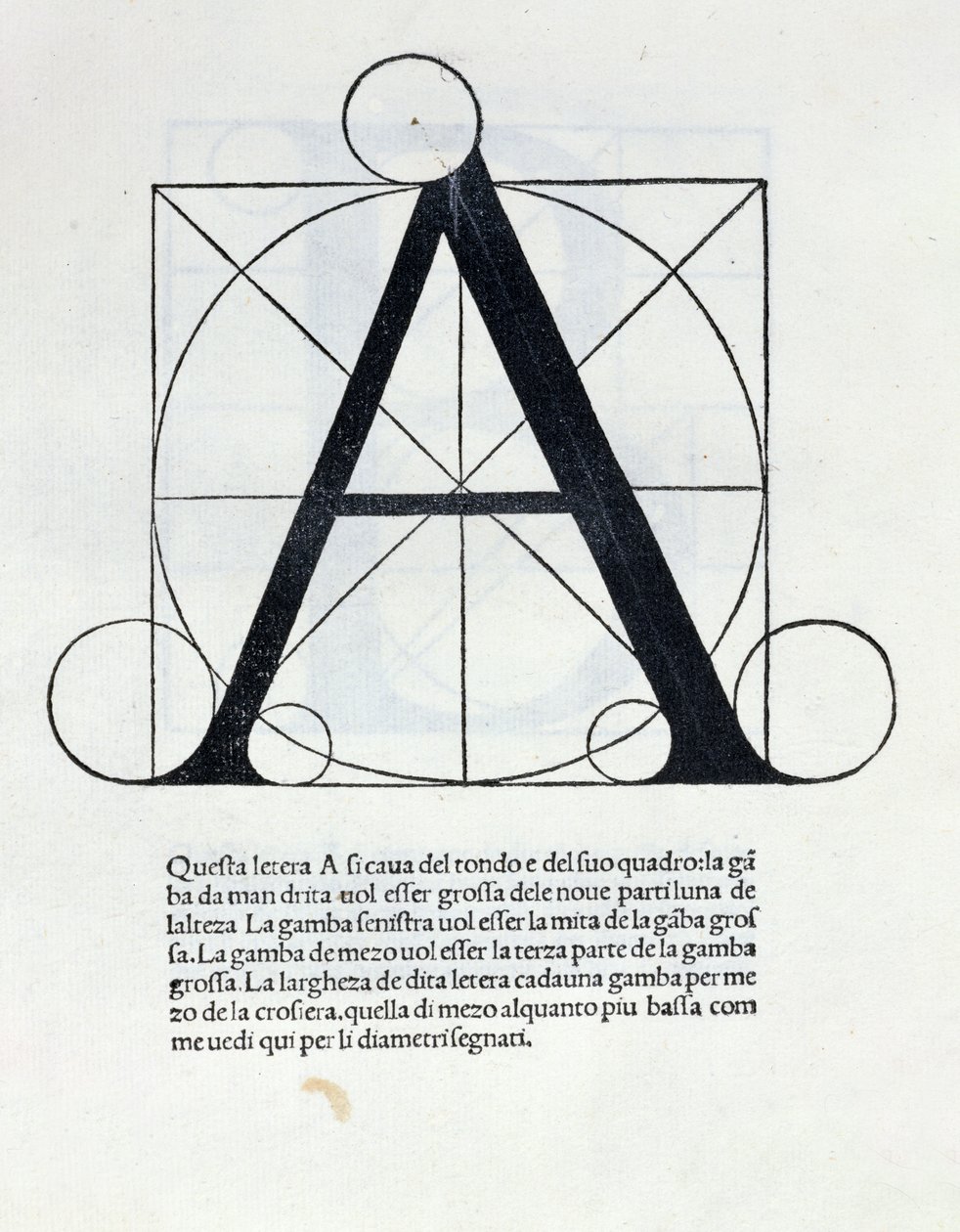 Res 4720 Az „A” betű, Luca Pacioli (1445-1517) „De Divina Proportione” című művének illusztrációja, 1509 (litográfia) alkotó: Leonardo da Vinci