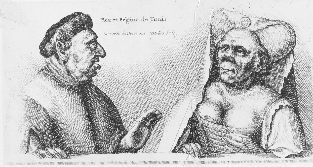 Rex és Regina of Tunis (kréta papíron) alkotó: Leonardo da Vinci