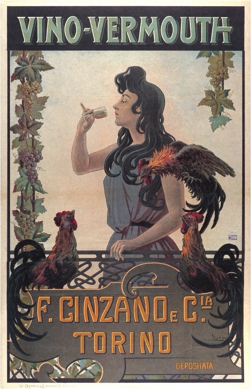Vino-Vermouth reklám, 1900 körül (nyomtatás) alkotó: Leonardo Roda