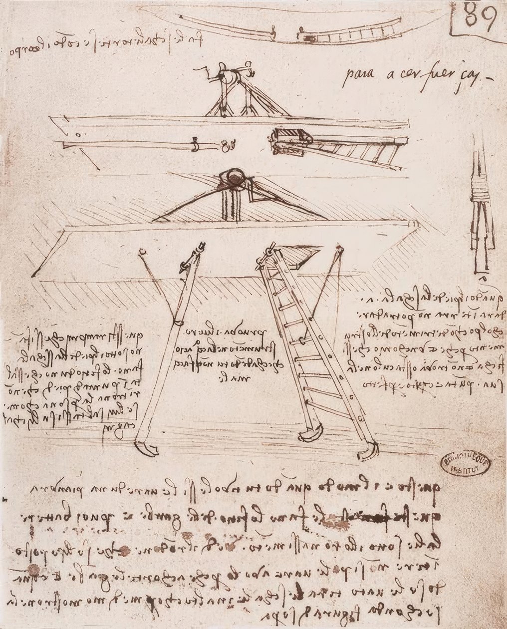 Repülőgép fel- és leszállóberendezése alkotó: Leonardo da Vinci