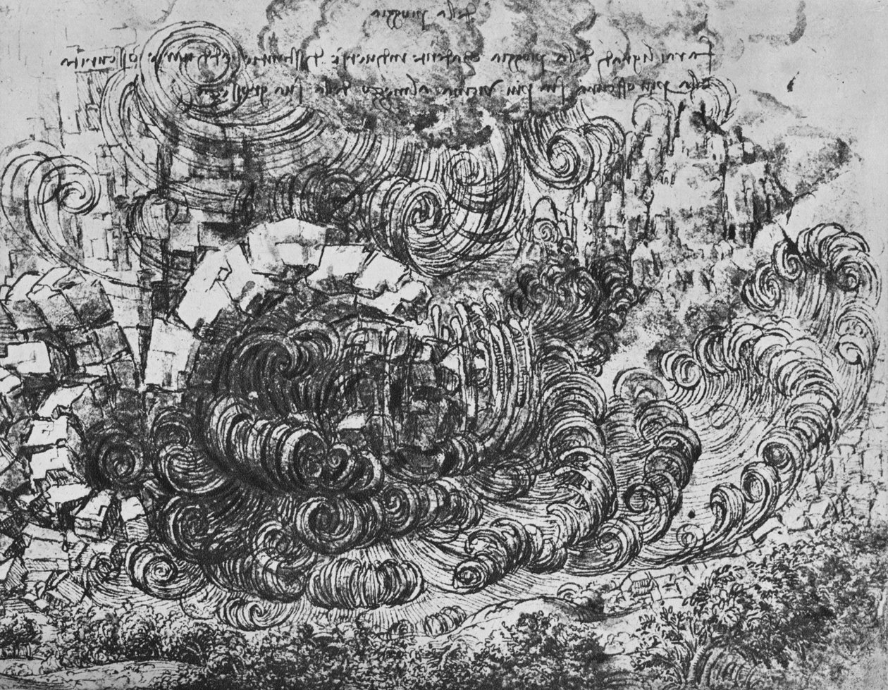 Árvíz, c1480, 1945 alkotó: Leonardo da Vinci