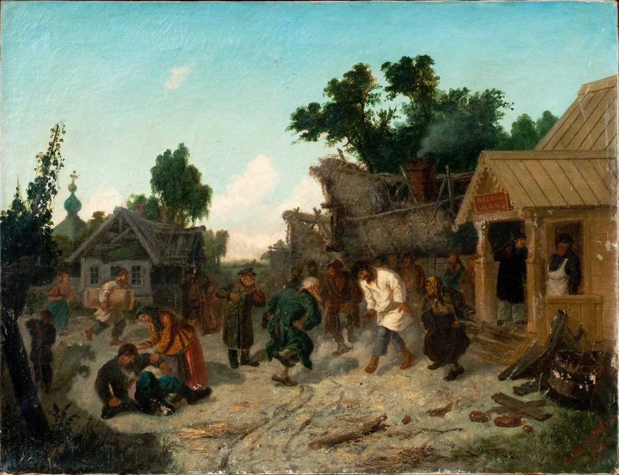 A kocsmában, 1886 alkotó: Leonid Ivanovich Solomatkin