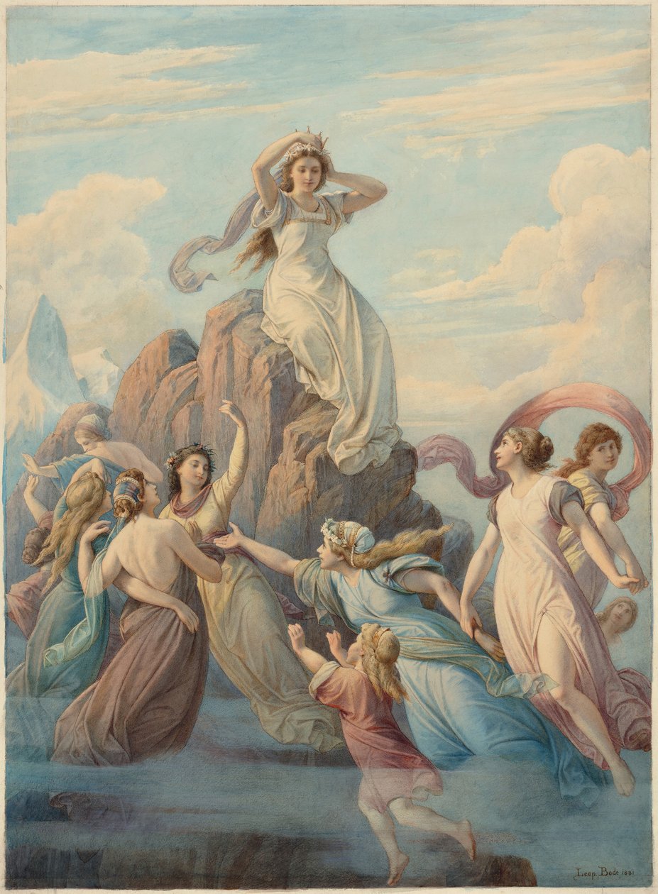 Berglied Mountain Song Friedrich Schiller nyomán, 1881. alkotó: Leopold Bode