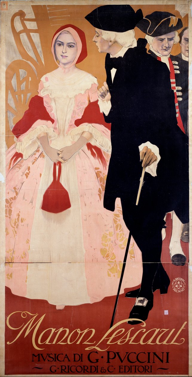 Manon Lescaut 1909 (plakát) alkotó: Leopoldo Metlicovitz