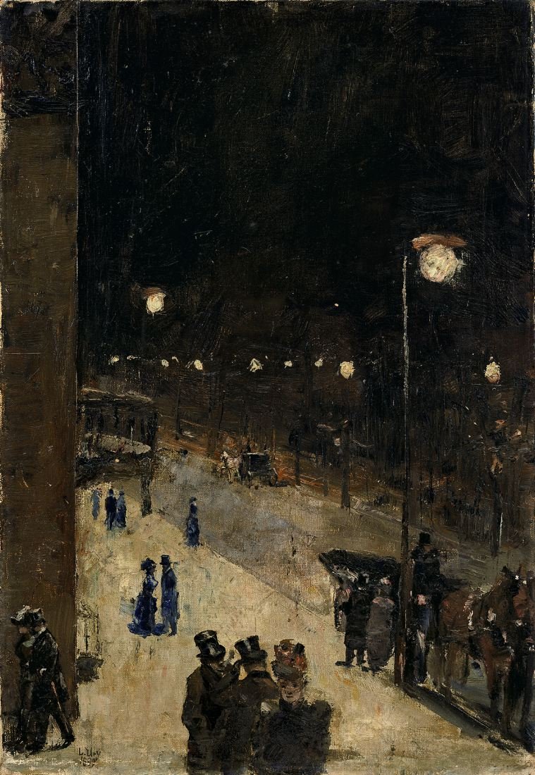Berliner Strasse éjszaka alkotó: Lesser Ury