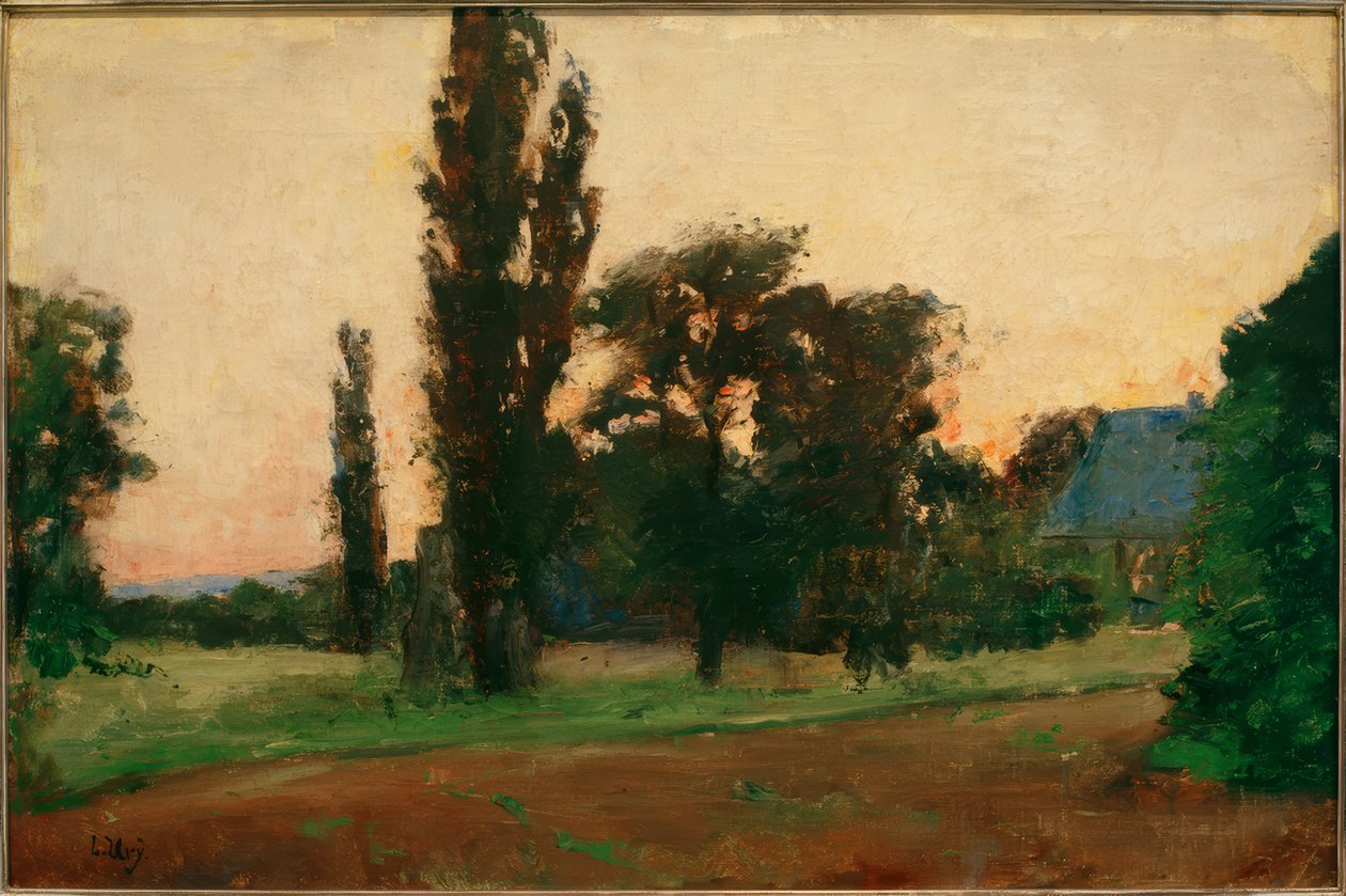Esti hangulat a rajnai táj felett alkotó: Lesser Ury