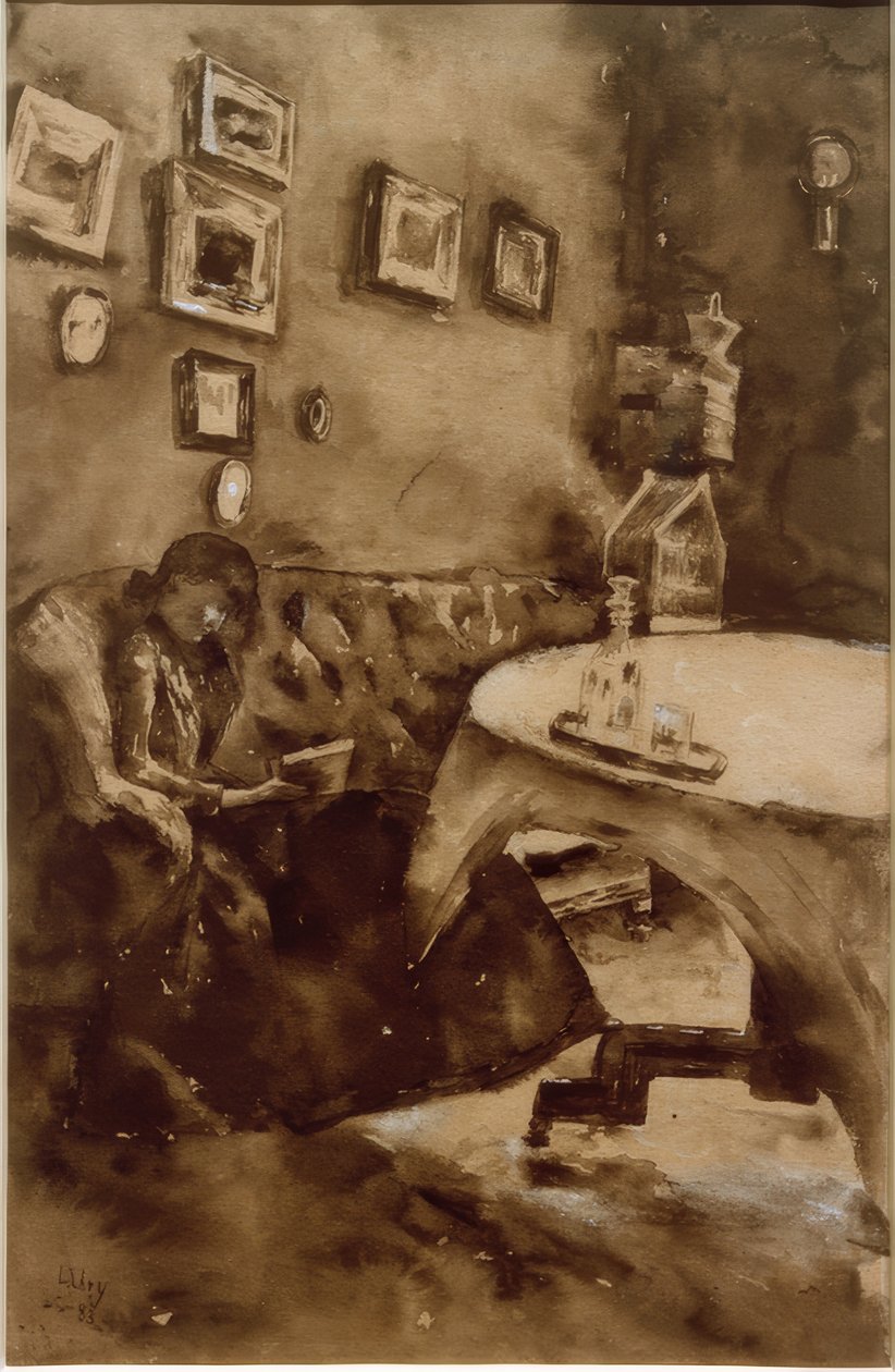 Belső egy hölgy olvasóval alkotó: Lesser Ury