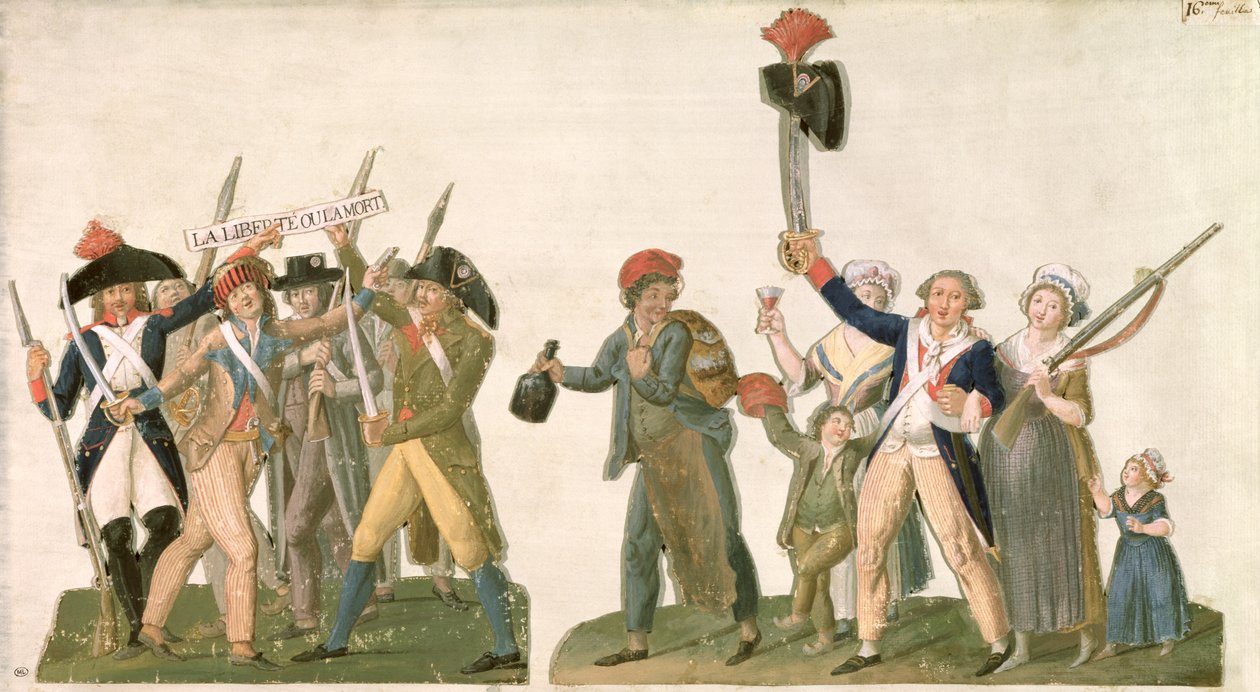 Szabadságkiáltás és a Határutazás, 1792 (nyomtatott) alkotó: Lesueur Brothers