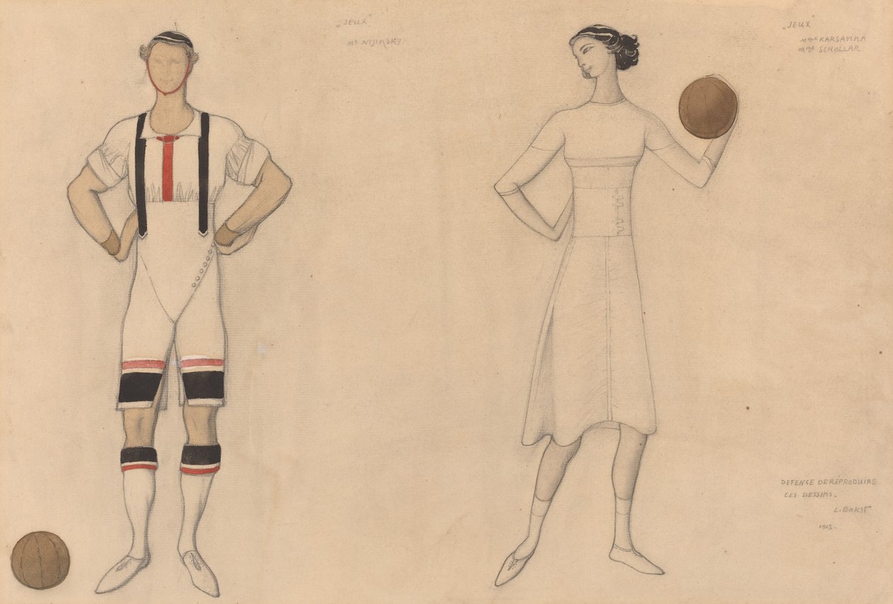 Jelmeztanulmány a "Jeux"-hoz alkotó: Lev Samoilovich Bakst