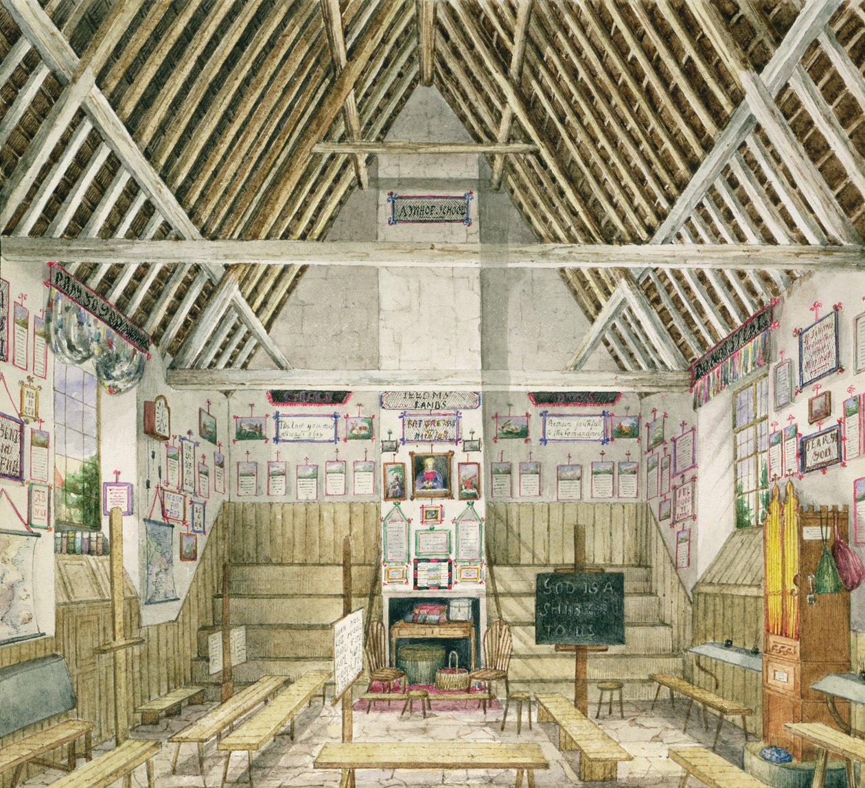A falusi iskola, Aynhoe, 1845 alkotó: Lili Cartwright