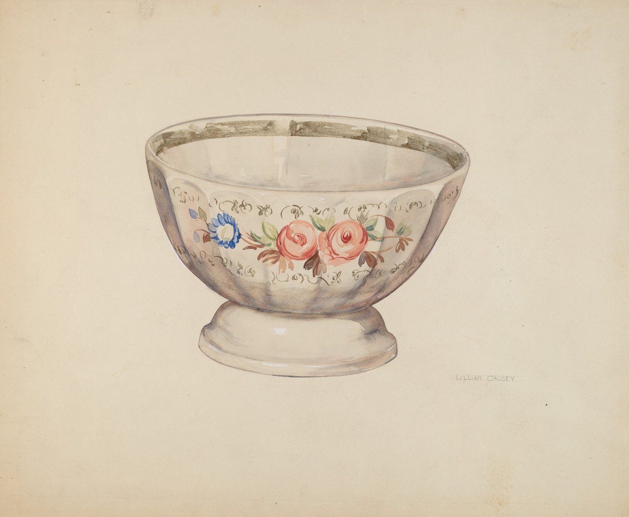 Tál, c. 1937. alkotó: Lillian Causey