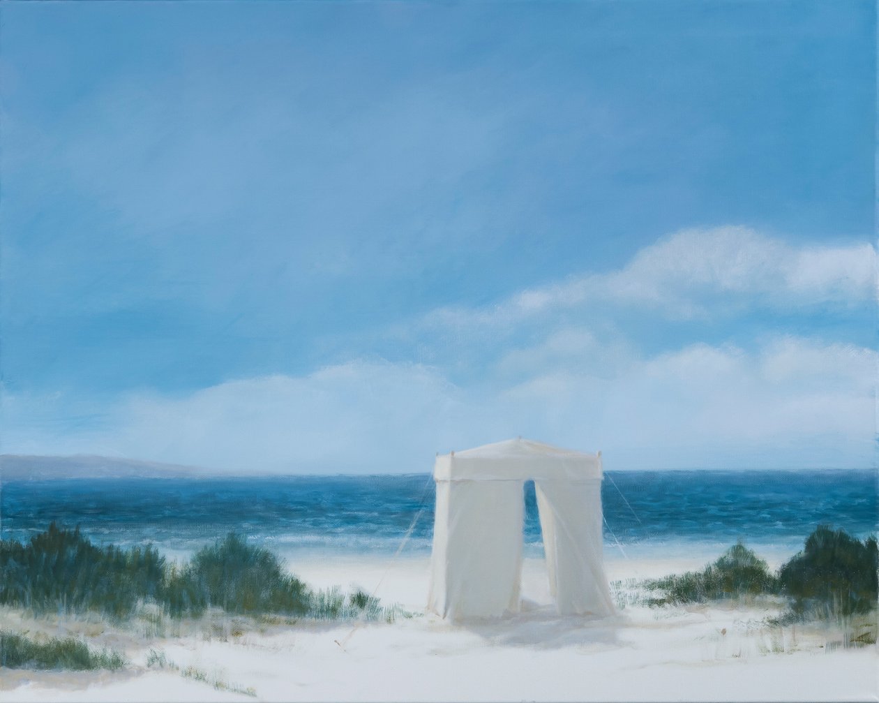 Strandsátor, 2012 (akril, vászon) alkotó: Lincoln Seligman