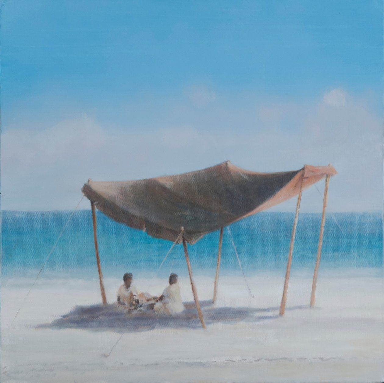 Strandsátor, 2012 (akril, vászon) alkotó: Lincoln Seligman