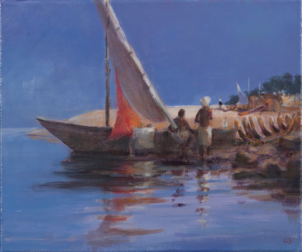 Csónakudvar, Kilifi, 2012 (akril, vászon) alkotó: Lincoln Seligman