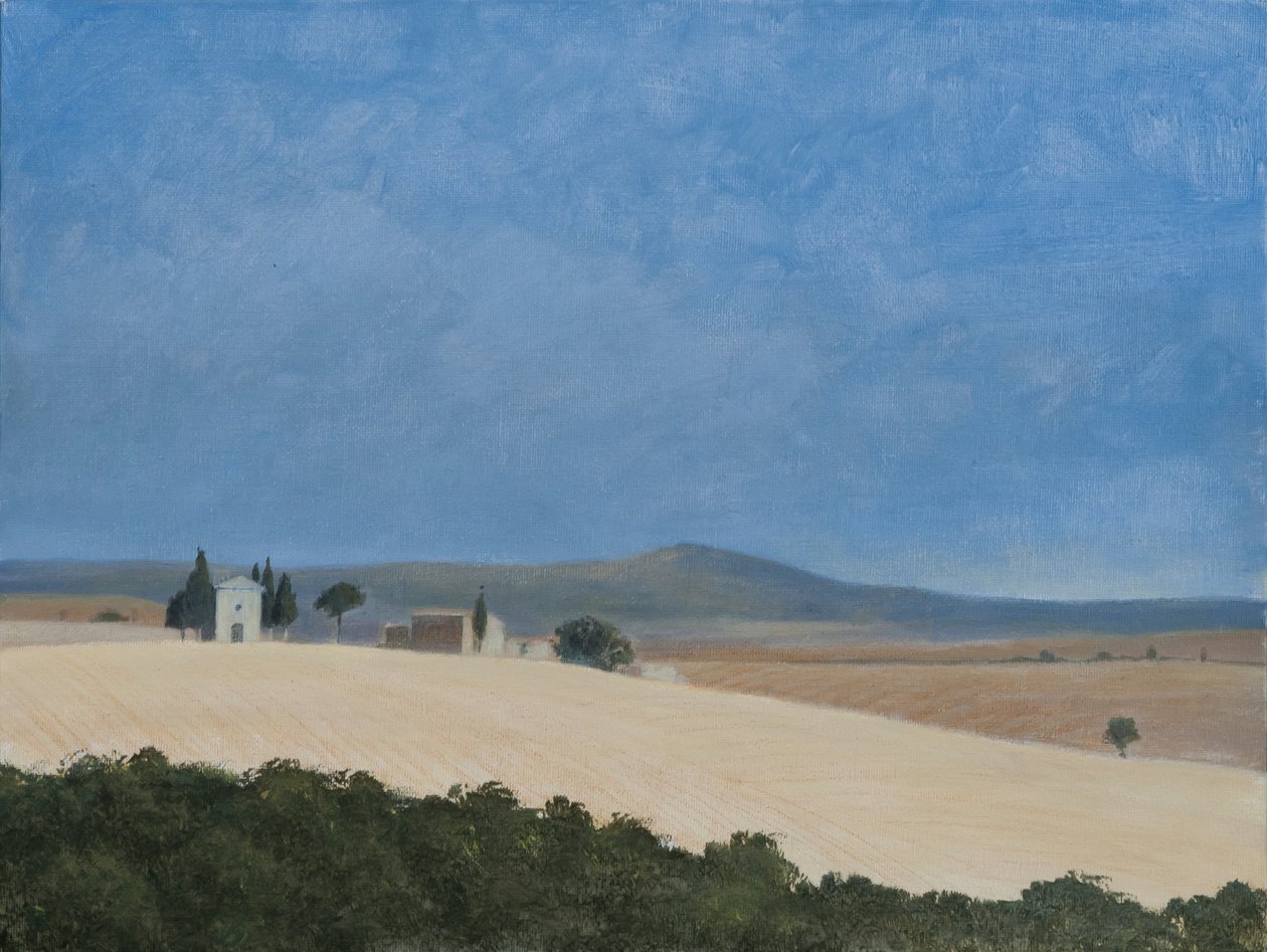 Kápolna Pienza közelében, 2012 (akril, vászon) alkotó: Lincoln Seligman
