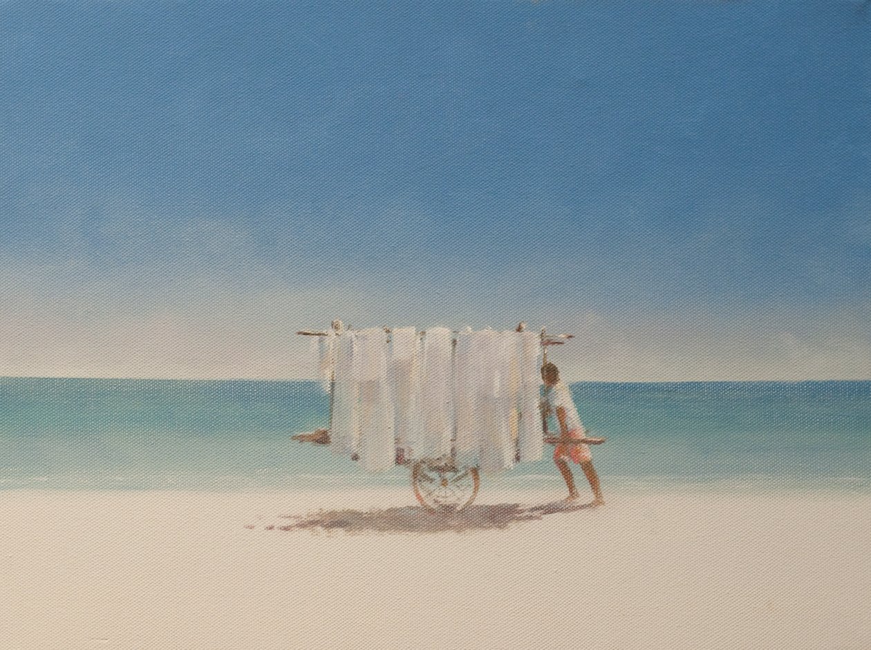 Cuba Beach Seller, 2010 (akril, vászon) alkotó: Lincoln Seligman