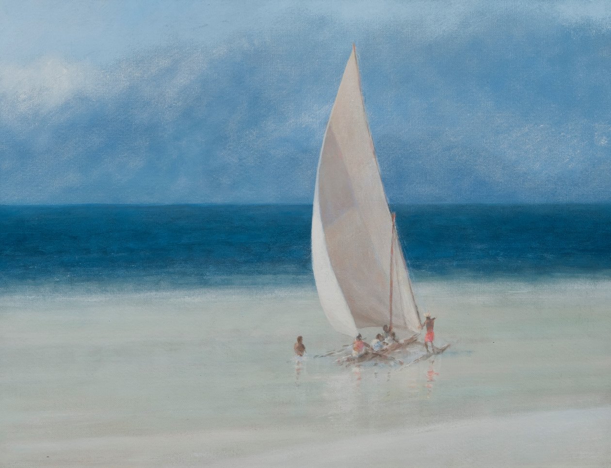 Halászok, Kilifi, 2012 (akril, vászon) alkotó: Lincoln Seligman