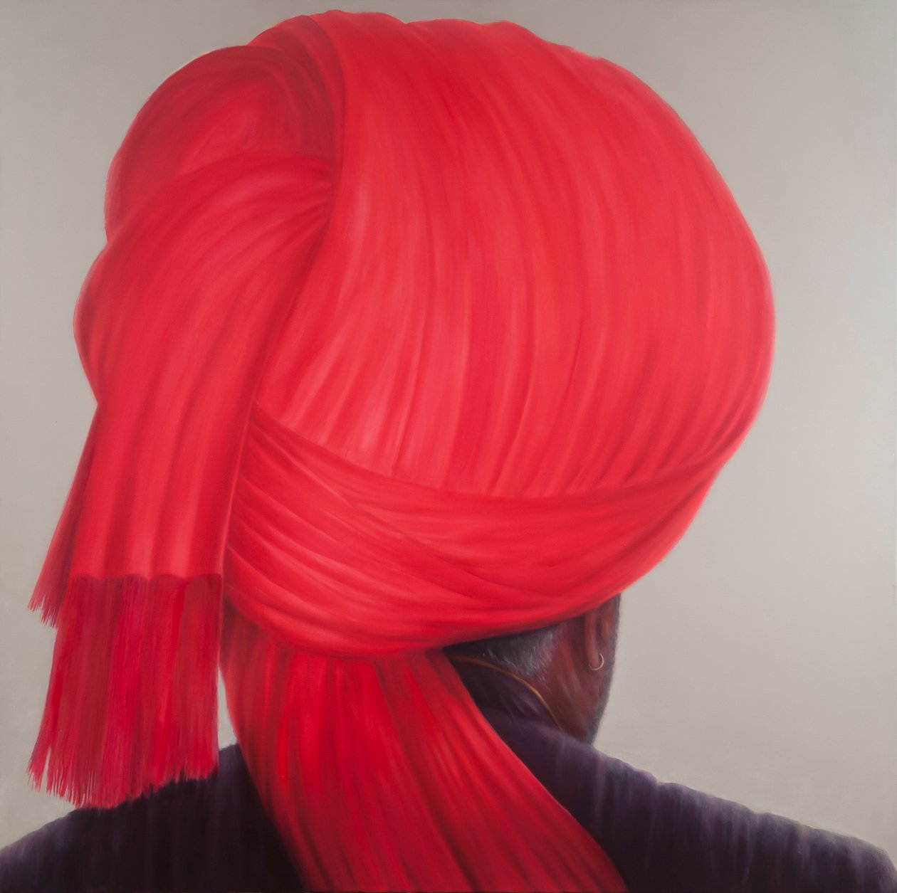 Piros turbán, 2012 (akril, vászon) alkotó: Lincoln Seligman