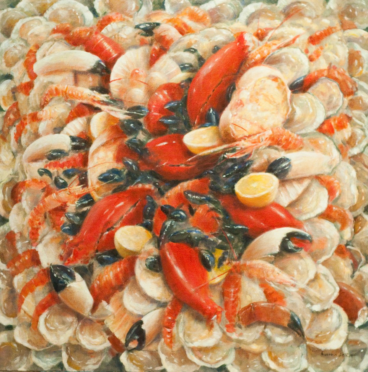 Seafood Extravaganza, 2010 (akril, vászon) alkotó: Lincoln Seligman