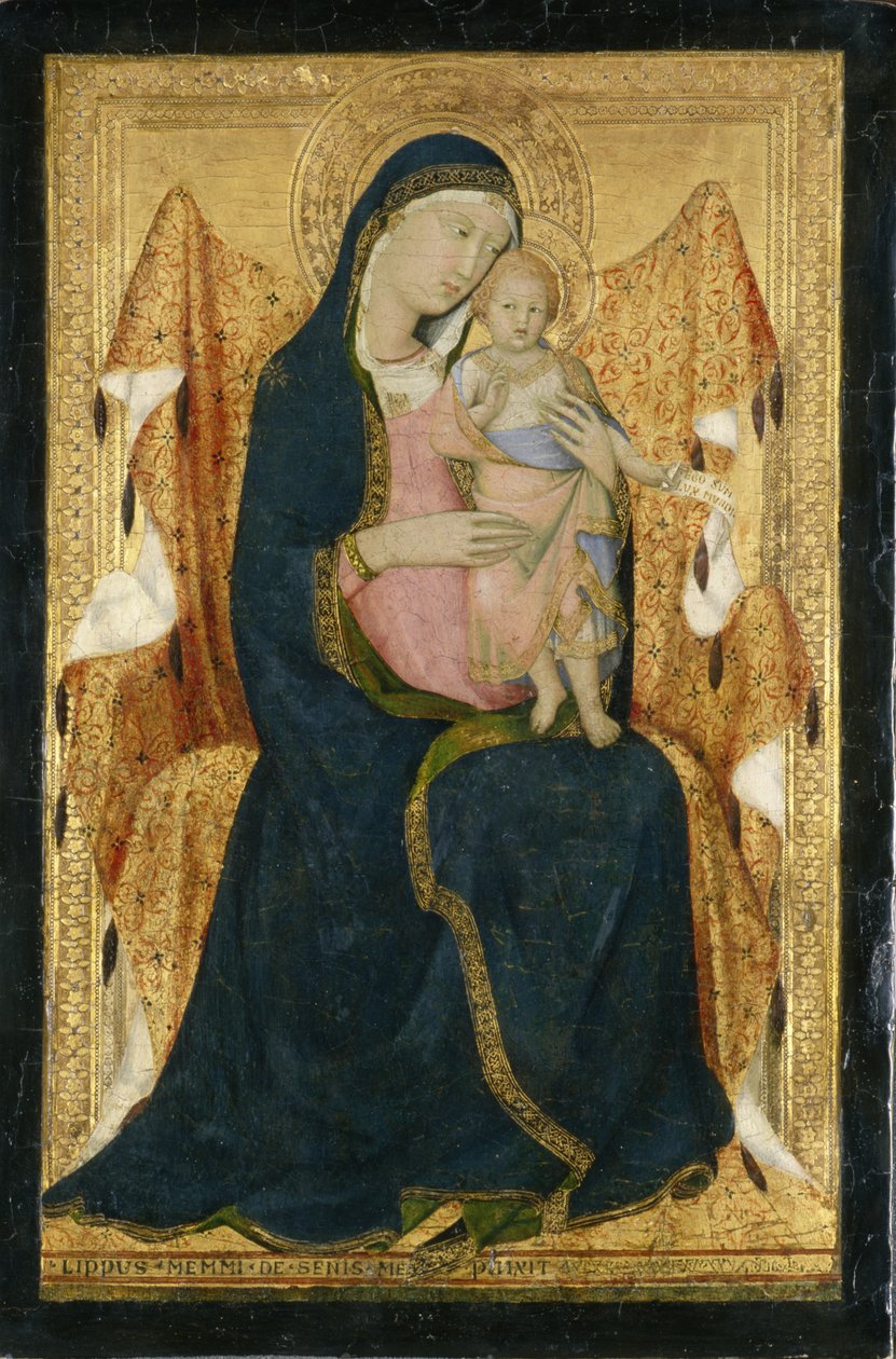 Trónoló Madonna gyermekkel, 1340 körül (tempera nyárfán) alkotó: Lippo Memmi