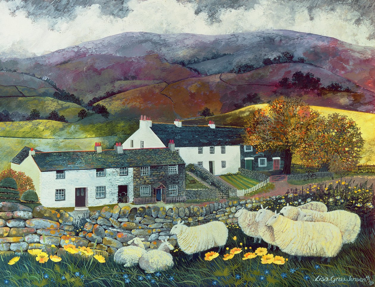 Sheep Country, 1988 (wc, gouache) alkotó: Lisa Graa Jensen