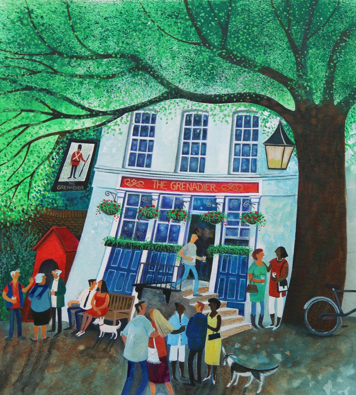 The Grenadier Pub 2018 (akril, papír) alkotó: Lisa Graa Jensen