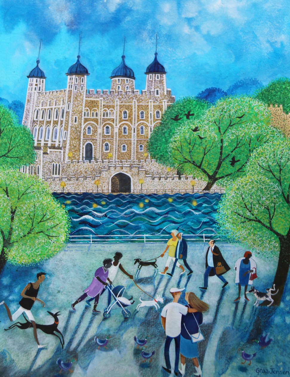 Londoni Tower 2018 (akril, papír) alkotó: Lisa Graa Jensen