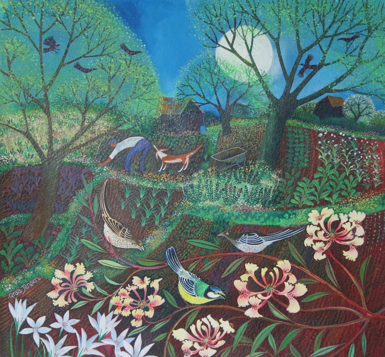 Honeysuckle, 2016, (akril tinták papíron) alkotó: Lisa Graa Jensen