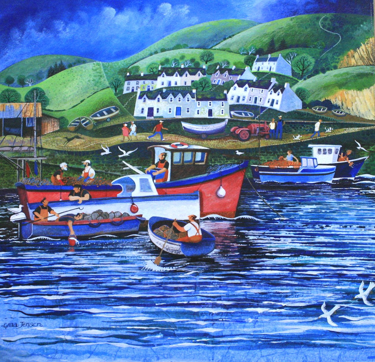 Landing the Catch,2010,(akril, papír) alkotó: Lisa Graa Jensen