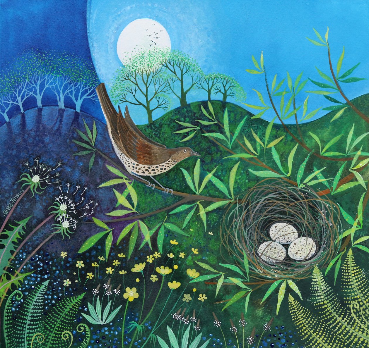 Rigó, 2019 (akril, papír) alkotó: Lisa Graa Jensen