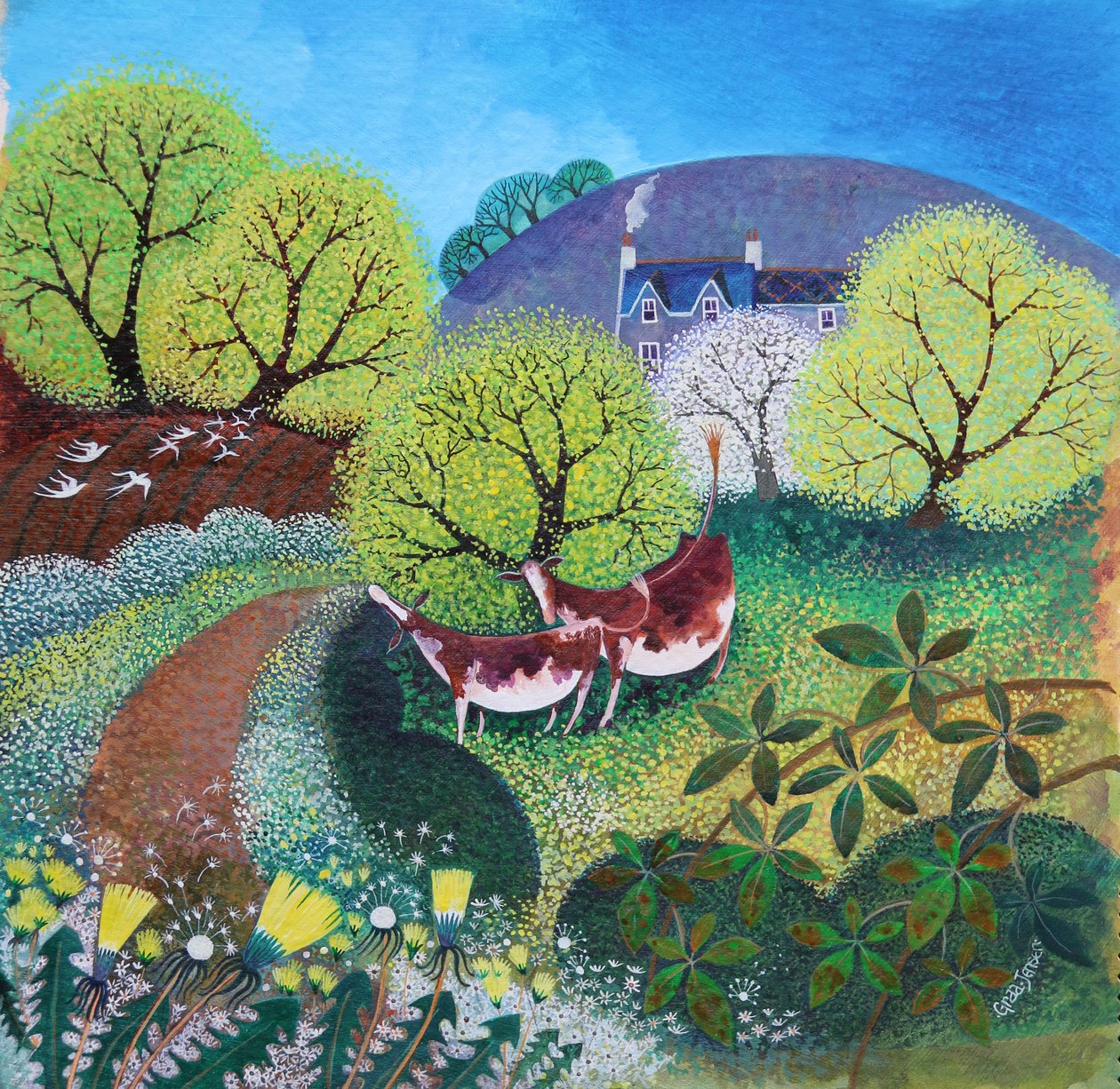 Winding Lane, 2021 (akril, vászon) alkotó: Lisa Graa Jensen