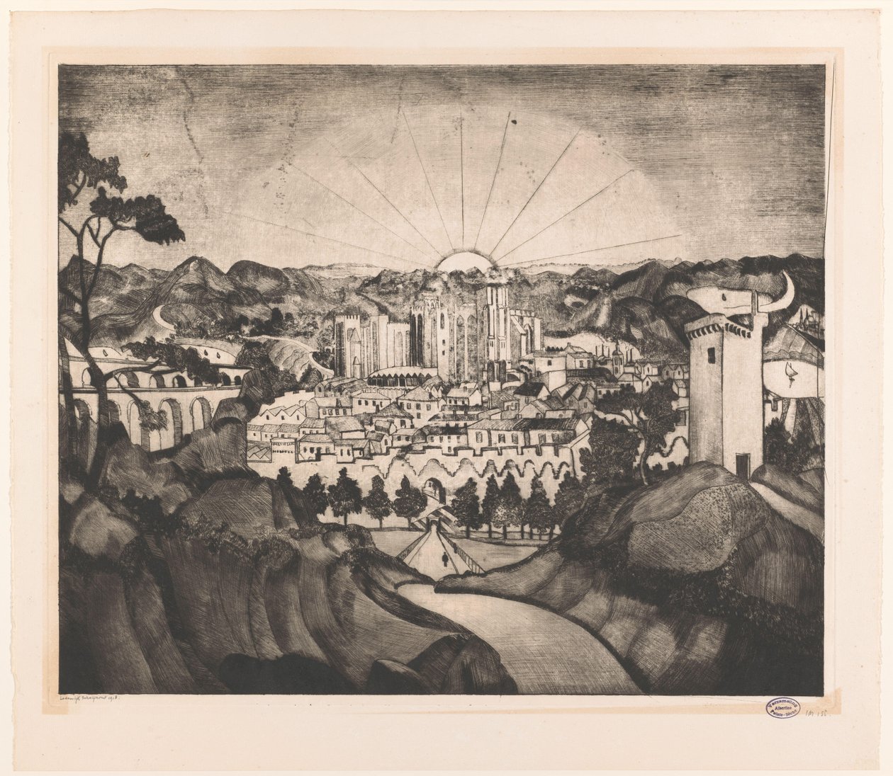 Avignon (eredeti cím) alkotó: Lodewijk Schelfhout (signed by artist)