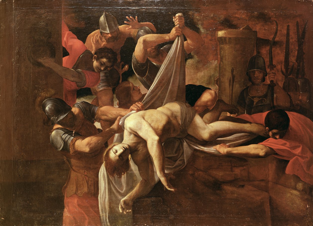 Szent Sebestyént a katonák a Cloaca Maximába dobták alkotó: Lodovico Carracci