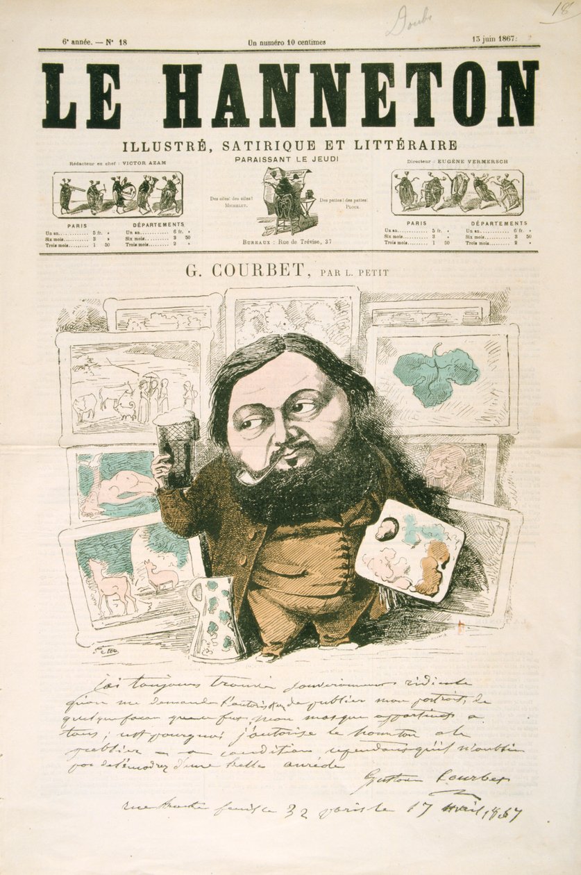Gustave Courbet francia festő, 1867 alkotó: Léonce Justin Alexandre Petit