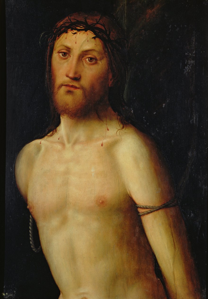 Krisztus az oszlophoz kötve alkotó: Lorenzo Costa